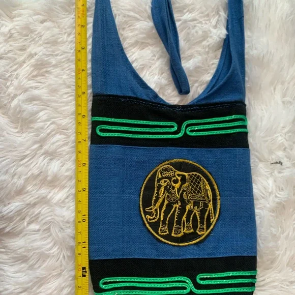 Blue Elephant Embroidered Backpack - Picture 4 of 5